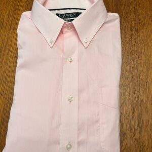 RALPH LAUREN Men's Pink Dress Shirt, EUC